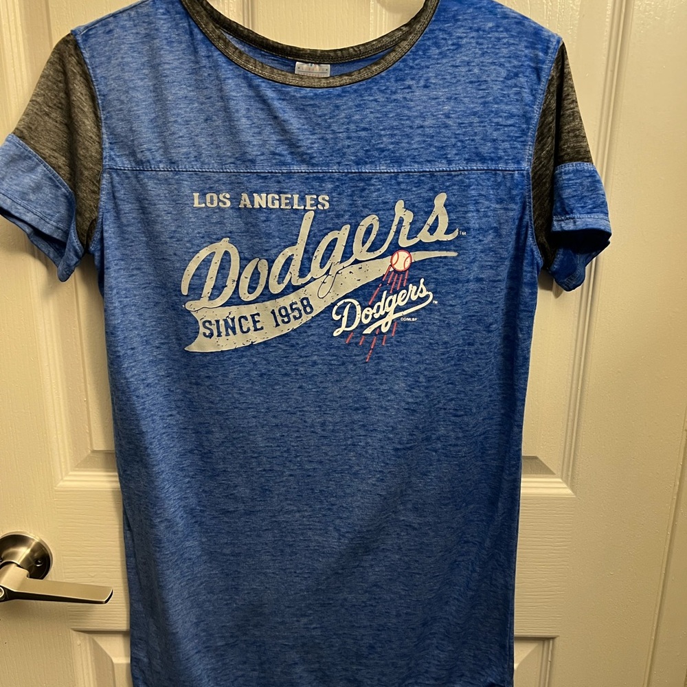 Los Angeles Dodgers Women’s Blue and Gray T-Shirt